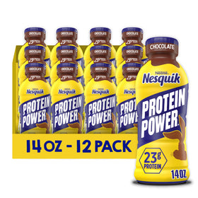 Nesquik Protein Power chocolate milk bottle for on-the-go protein.