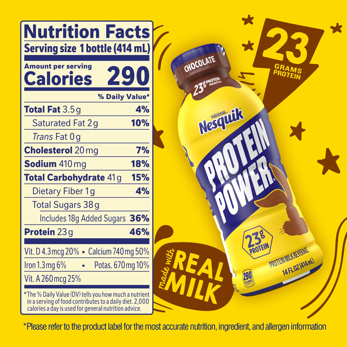 Nesquik Protein Power ready-to-drink in fridge after chilling.