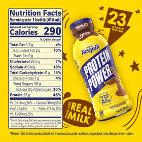 Nesquik Protein Power ready-to-drink in fridge after chilling.