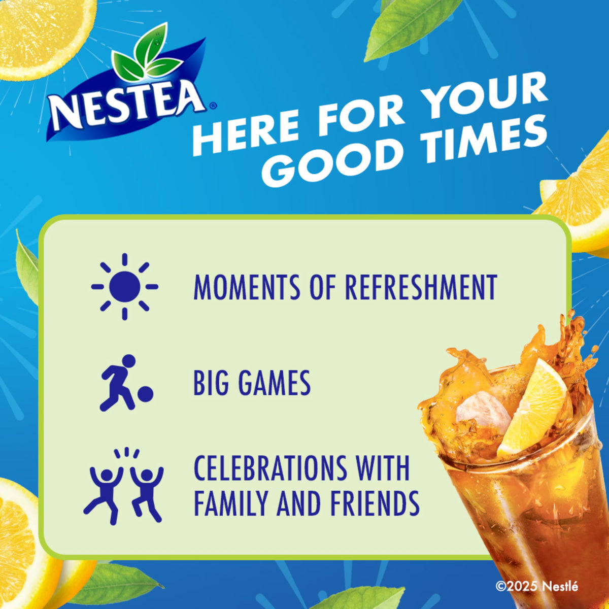 Nestea Lemon Iced Tea Mix reduced-sugar visual indicating lighter option for tea lovers