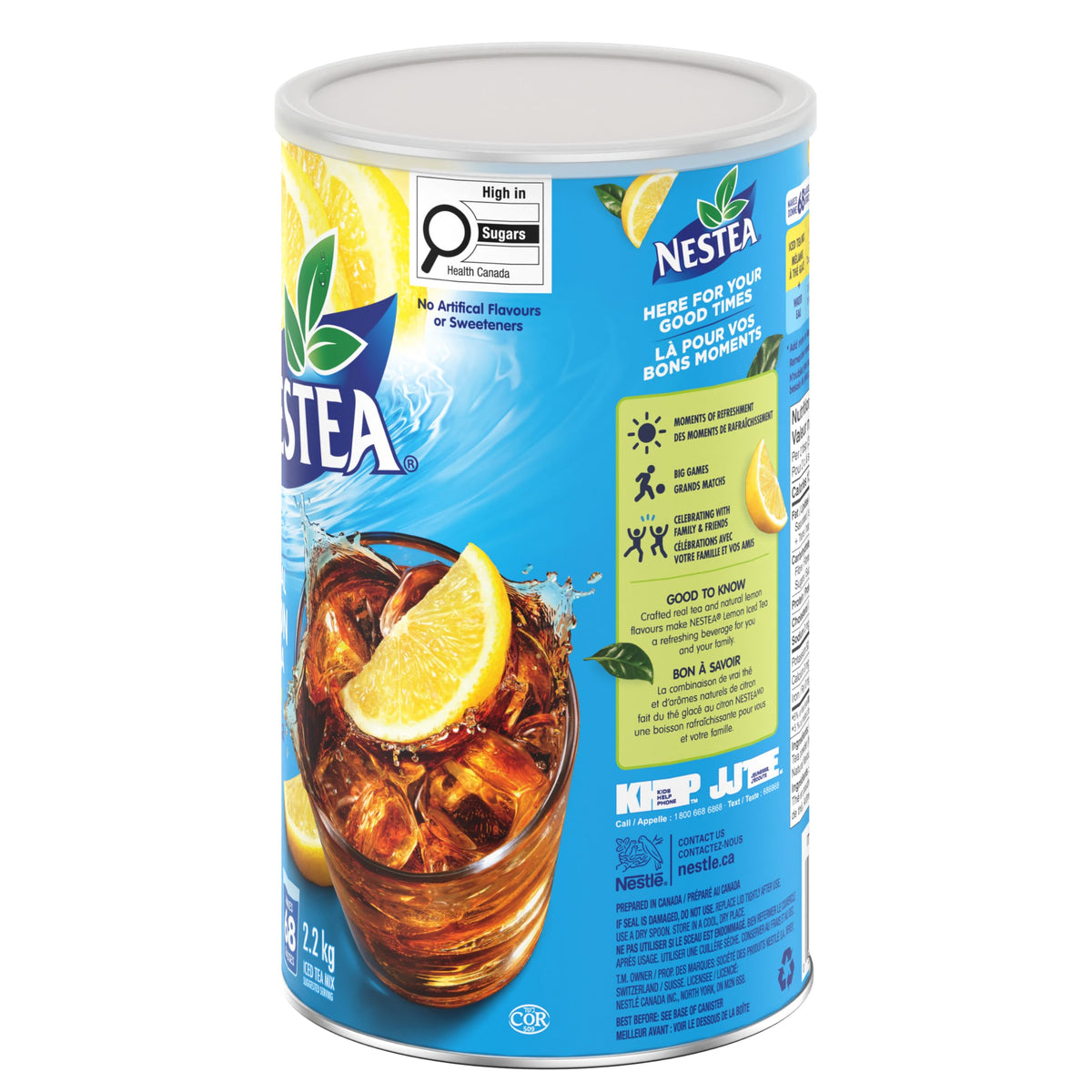 Nestea Original lemon tea can opened, ready to mix and pour