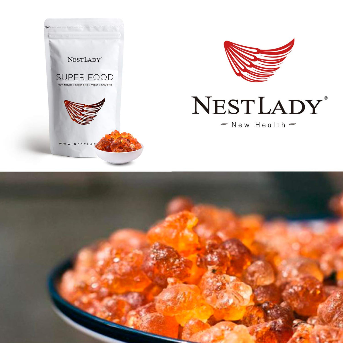 NESTLADY peach gum soak-and-clean process before simmering.