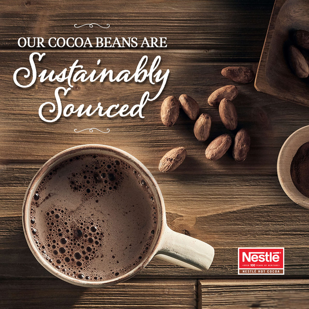 Nestlé Abuelita vanilla and cinnamon swirls enhance warm aroma.