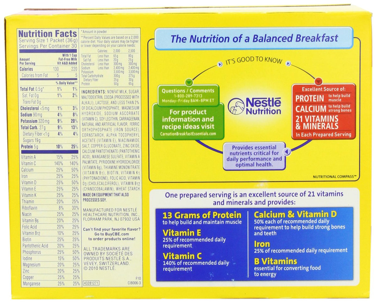 Pour-ready Nestle Carnation Breakfast Essentials packets for fast, satisfying mornings.