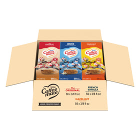 Nestle Coffee mate Original creamer singles in box for quick, warming coffee enrichment.