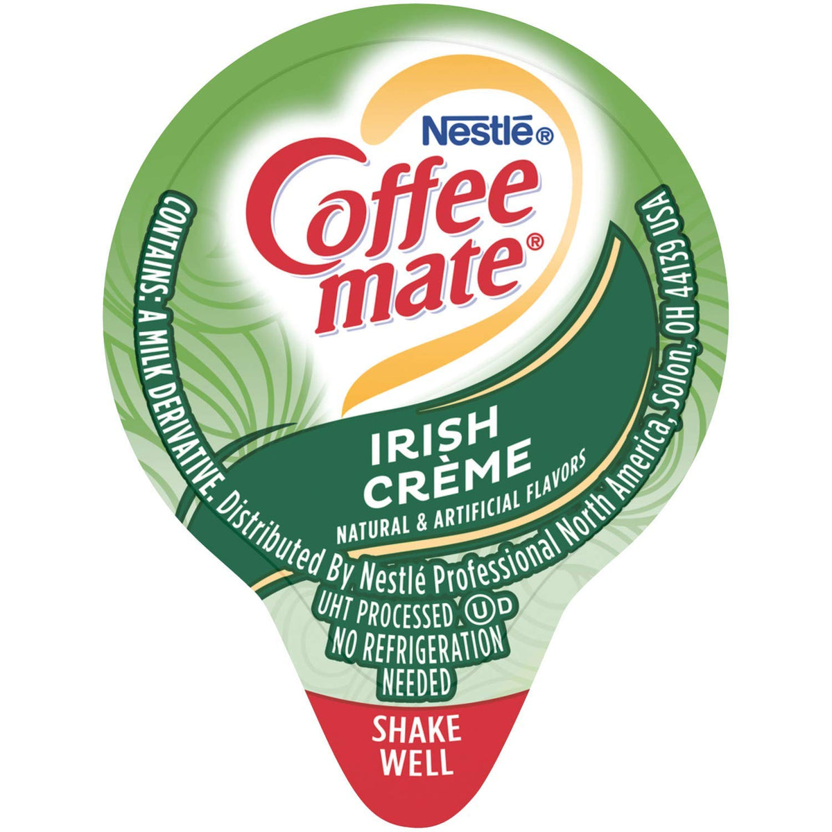 Nestle Coffee-Mate Irish Creme cup with coffee and swirled cream
