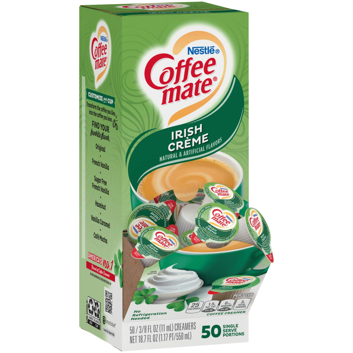 Nestle Coffee-Mate Irish Creme single-serve pack front view