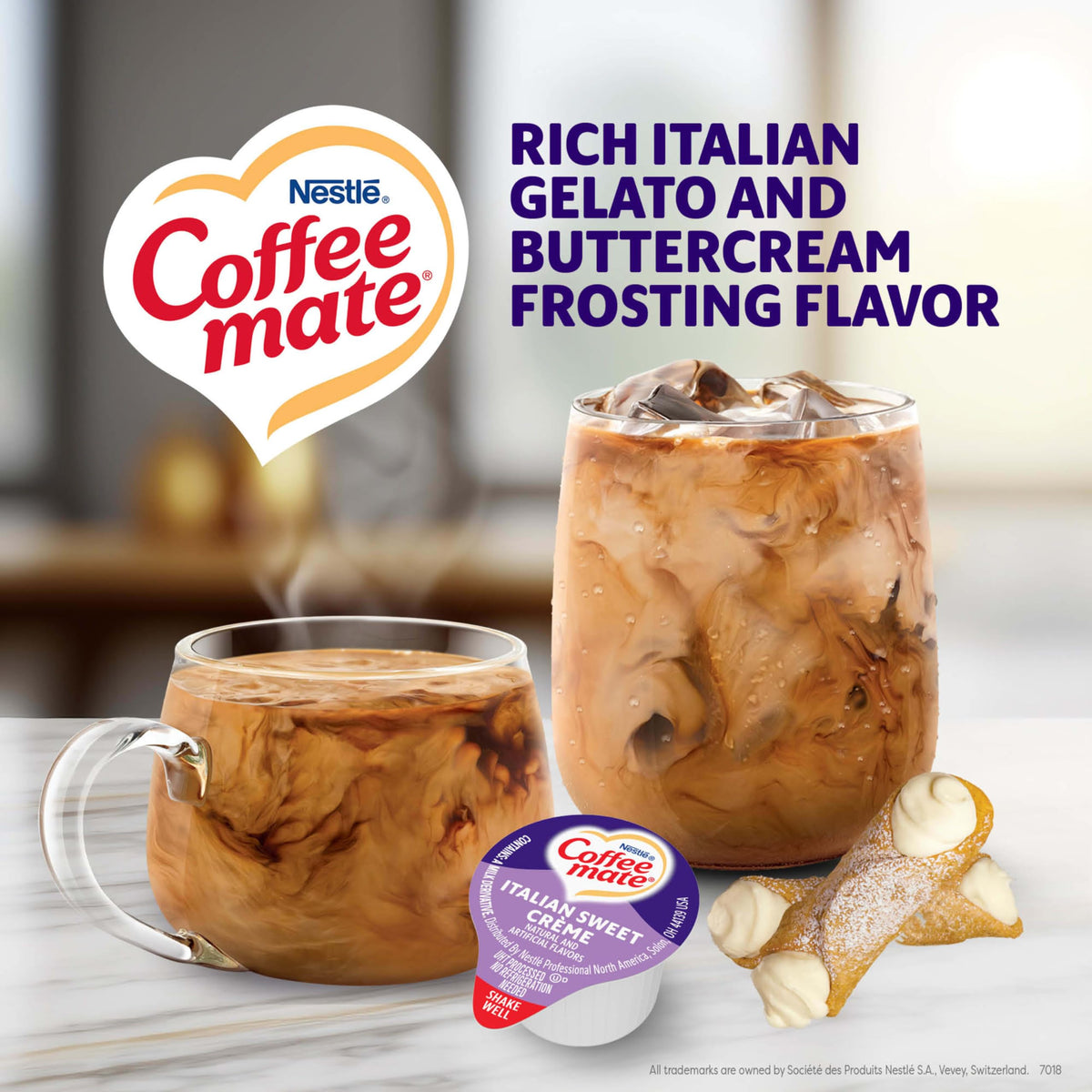 Nestle Coffee Mate Italian Sweet Creme 180-pack keeps office coffee stations stocked
