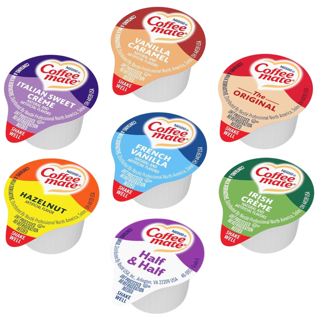 Nestlé Coffee mate liquid creamer singles in a 60-count pack for easy office coffee