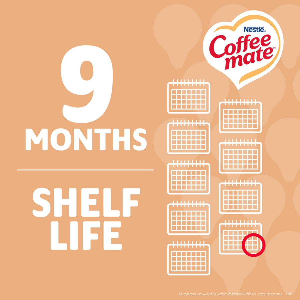 Nestle Coffee mate Vanilla Caramel nutrition label close-up highlight ingredients.