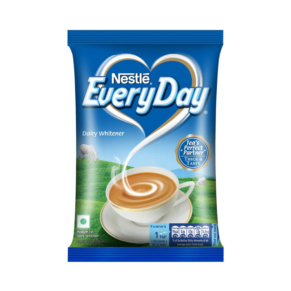 Nestlé Everyday Dairy Whitener 400g pouch front view for creamy beverages.