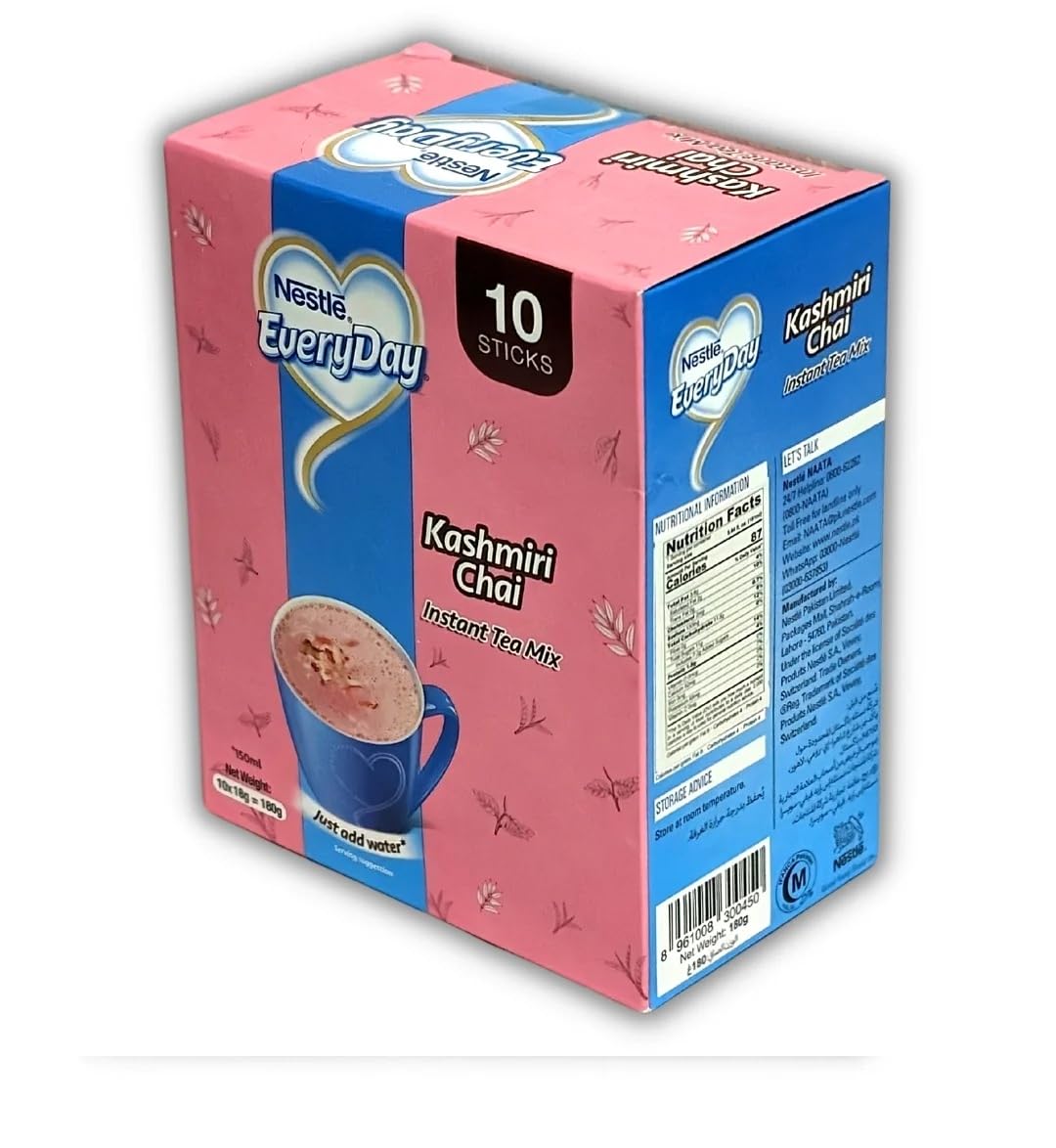 Nestlé Everyday Pink Tea cup serving, creamy aroma ready in minutes.