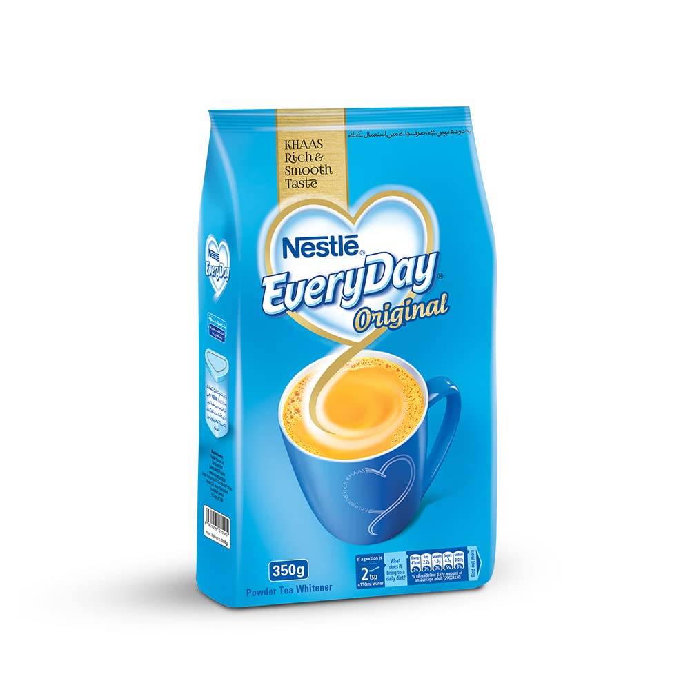 Nestle Everyday Milk Powder 350g jar ready for daily tea.