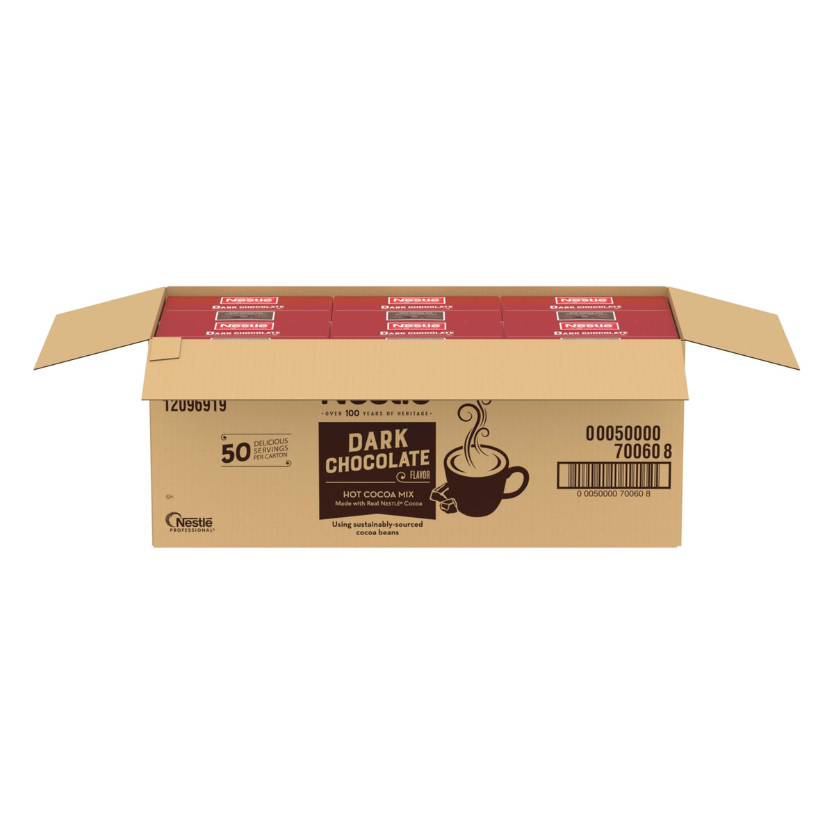 Nestlé Hot Cocoa 18-month shelf life visual supports reliable bulk stock