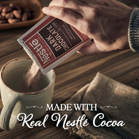 Nestlé Hot Cocoa dispenser box visual demonstrates organized serving in busy settings