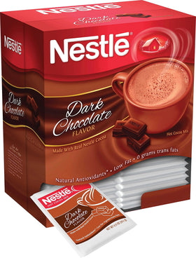 Nestle hot chocolate cocoa mix in cup scene, rich aroma and smooth melt.