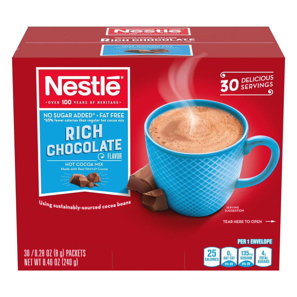 Nestle Hot Cocoa bulk box packets ready for quick bulk service and easy stocking.