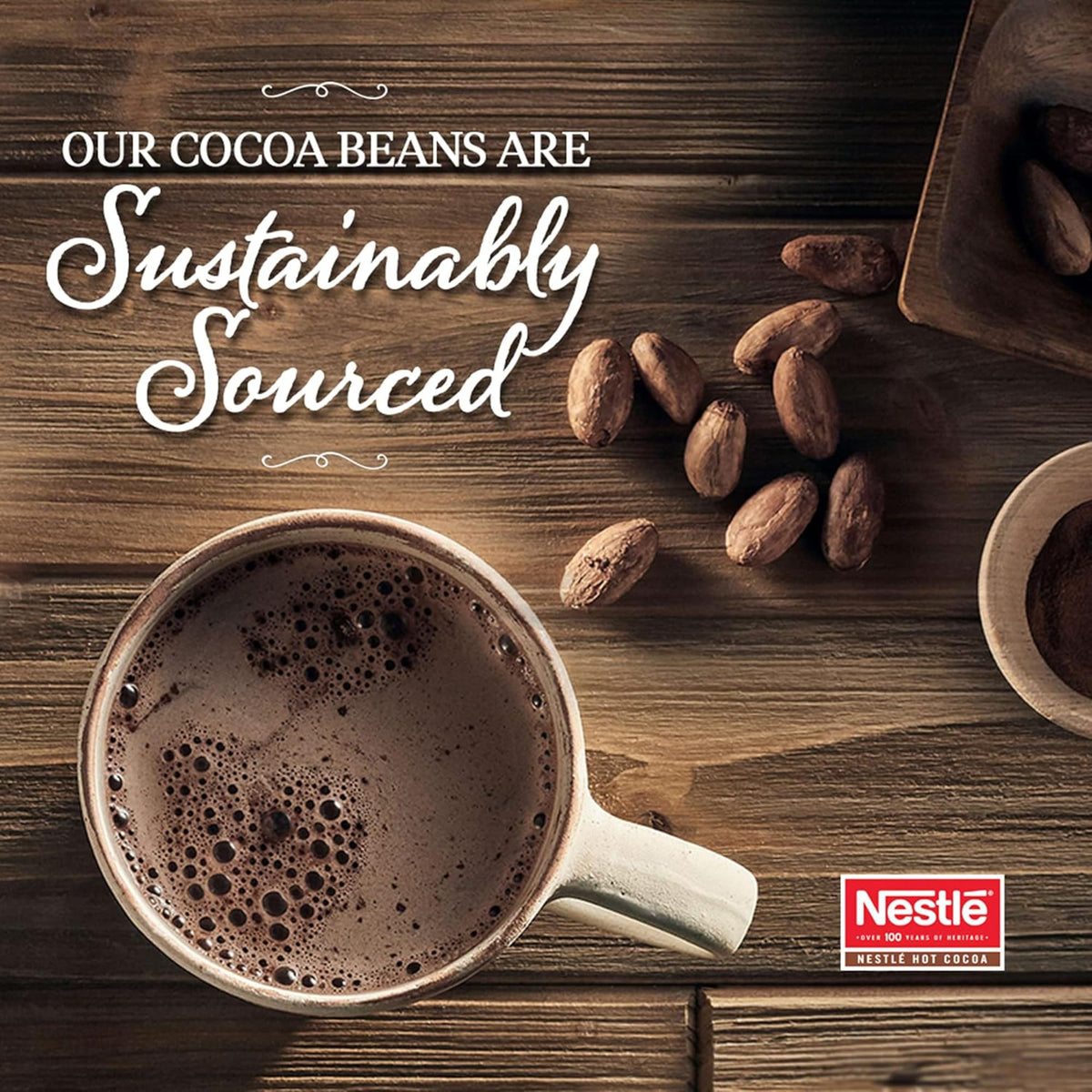 Nestle Hot Cocoa cozy morning mug for a warm serving.