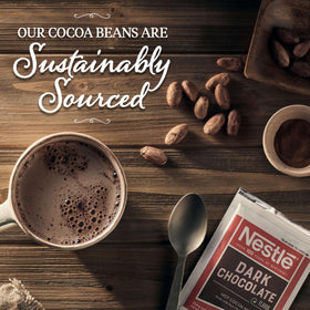 Nestlé Hot Cocoa serving 6-8oz visual suggests rich cup with hot water or milk