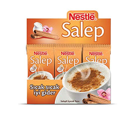 Nestle sahlep cups package close-up — convenient single-serve sachets for on-the-go comfort.