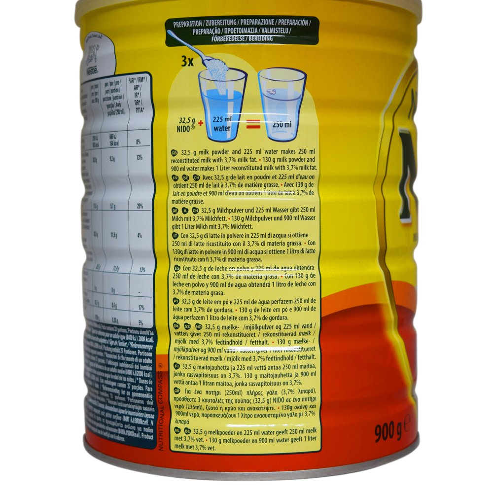 Nestle Nido offers long shelf life with no refrigeration before opening.