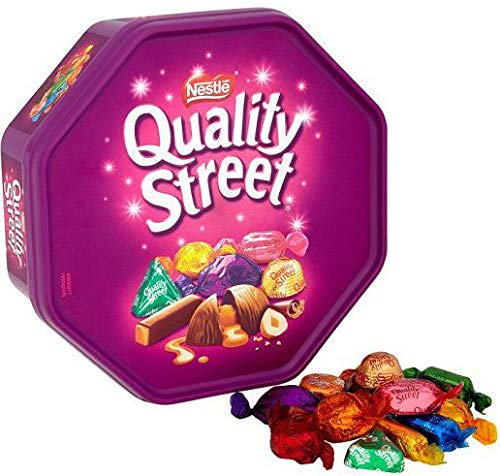 Nestle Quality Street 550g store display to attract shoppers.