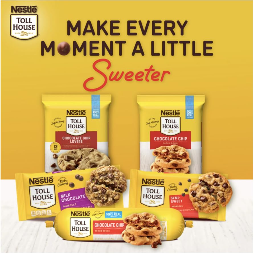 Nestle Toll House double-pack front features convenient baking staple.