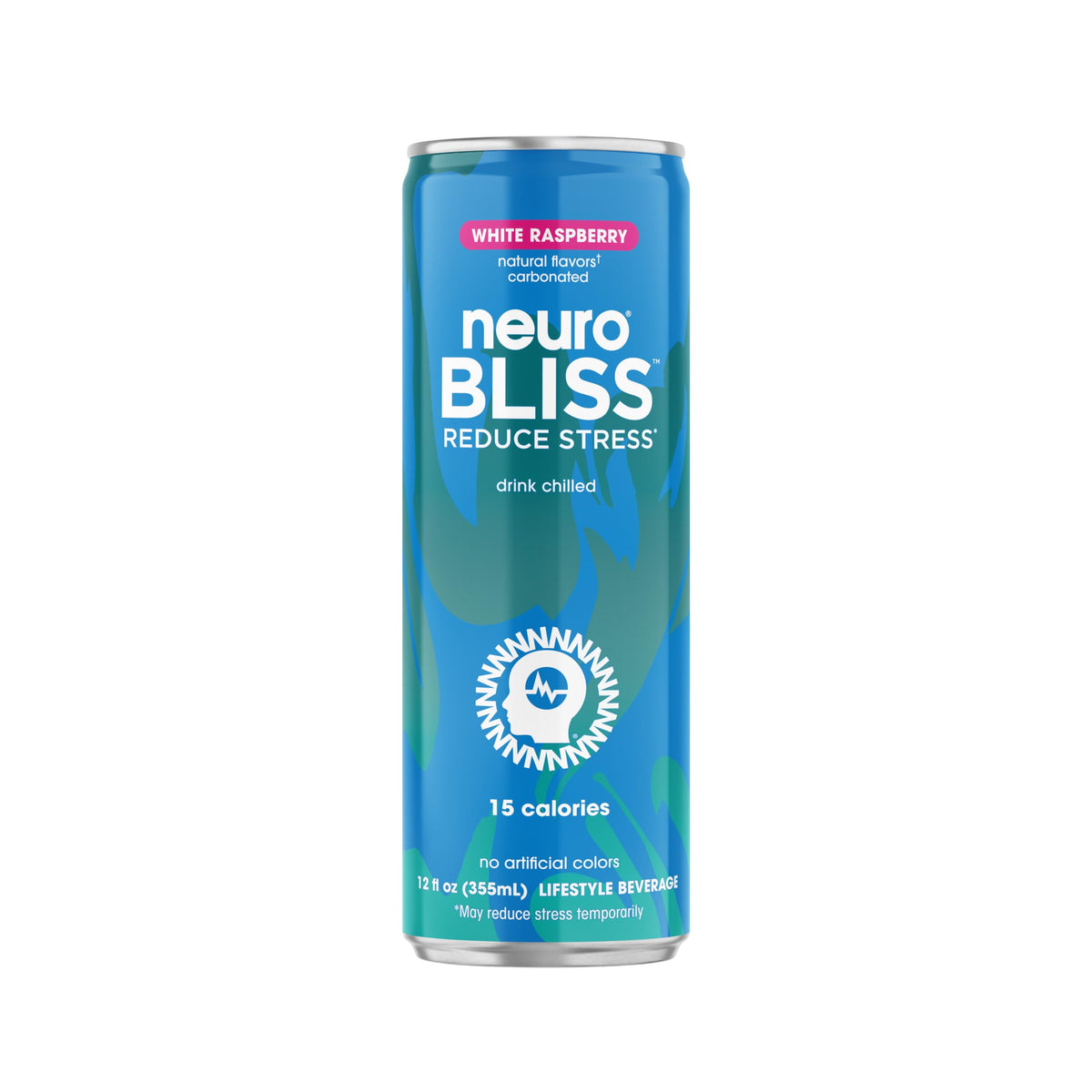 Neuro Bliss White Raspberry 12-pack cans for calm focus and refreshing energy.