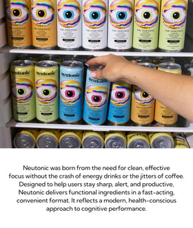 Neutonic shelf-packaging display for easy restock and consistent use.