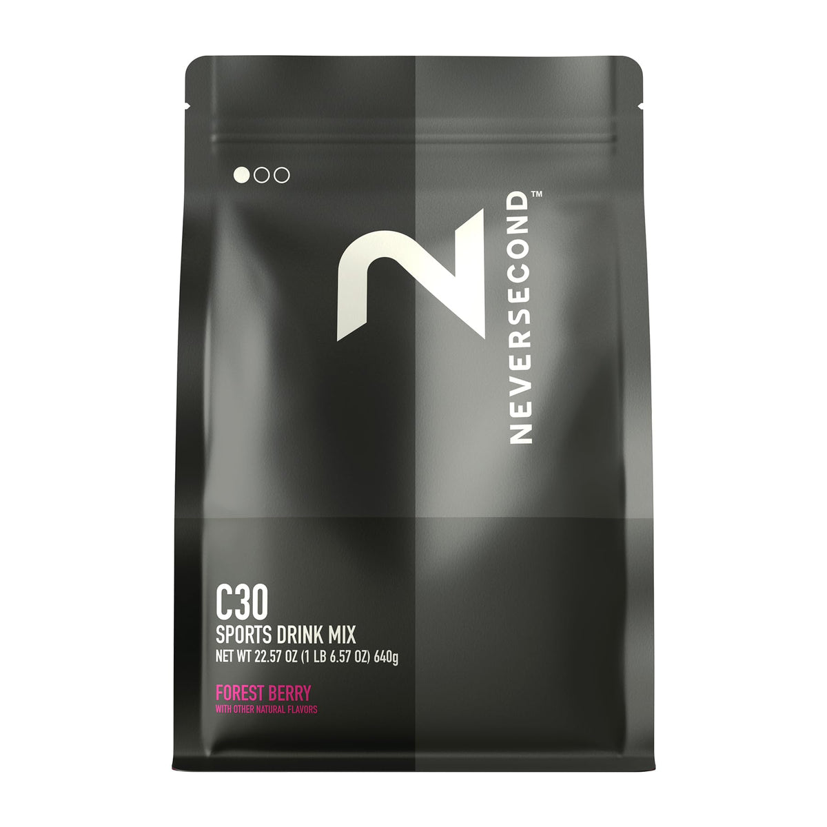 Neversecond C30 Forest Berry sports drink powder canister for endurance hydration.