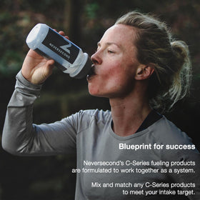 Neversecond C30 on track with an athlete for sustained fueling and hydration.