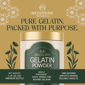 Unflavored gelatin powder pour by Neversink Naturals for flavor-neutral thickening in desserts