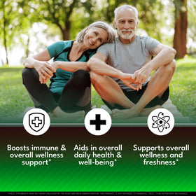 NEW AGE Chlorophyll Fenugreek capsules close-up shows compact capsules for internal deodorant support