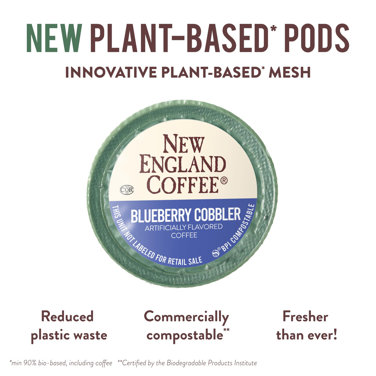 New England Coffee Sustainable Cup Project label on packaging for eco-friendly brewing