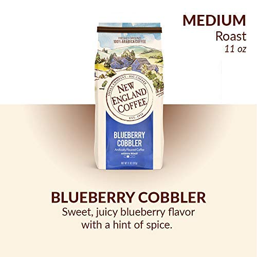 Blueberry Cobbler ground coffee close-up highlighting rich berry notes for balanced flavor