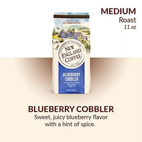 Blueberry Cobbler ground coffee close-up highlighting rich berry notes for balanced flavor