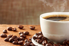 New England Coffee Breakfast Blend aroma steam close-up hints at energizing morning ritual