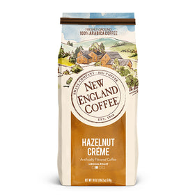 New England Coffee Hazelnut Creme bag with rich aroma for a smooth breakfast ritual