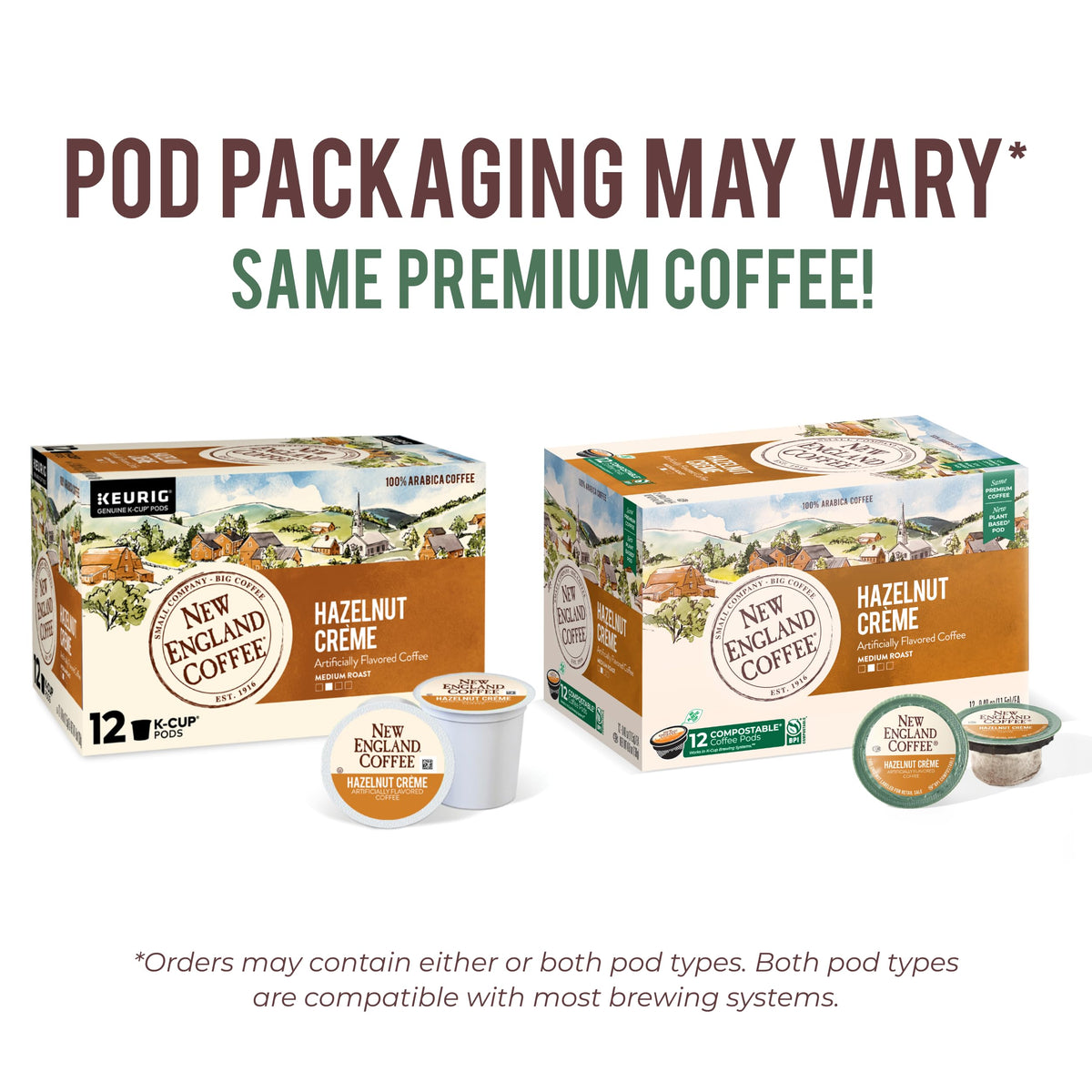Hazelnut Creme pod brew by New England Coffee shows nutty sweetness