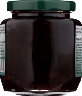Close up of New England Cranberry Chutney label showing walnuts and orange