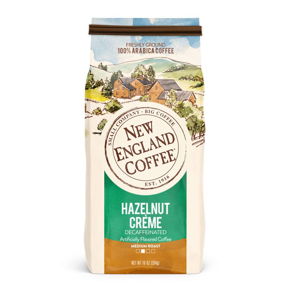 New England Hazelnut Creme Decaf pack of 3 shows convenient, consistent flavor across servings.