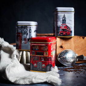 New English Teas Big Ben tin captures London vibes, perfect for gifting and brewing memorable cups.