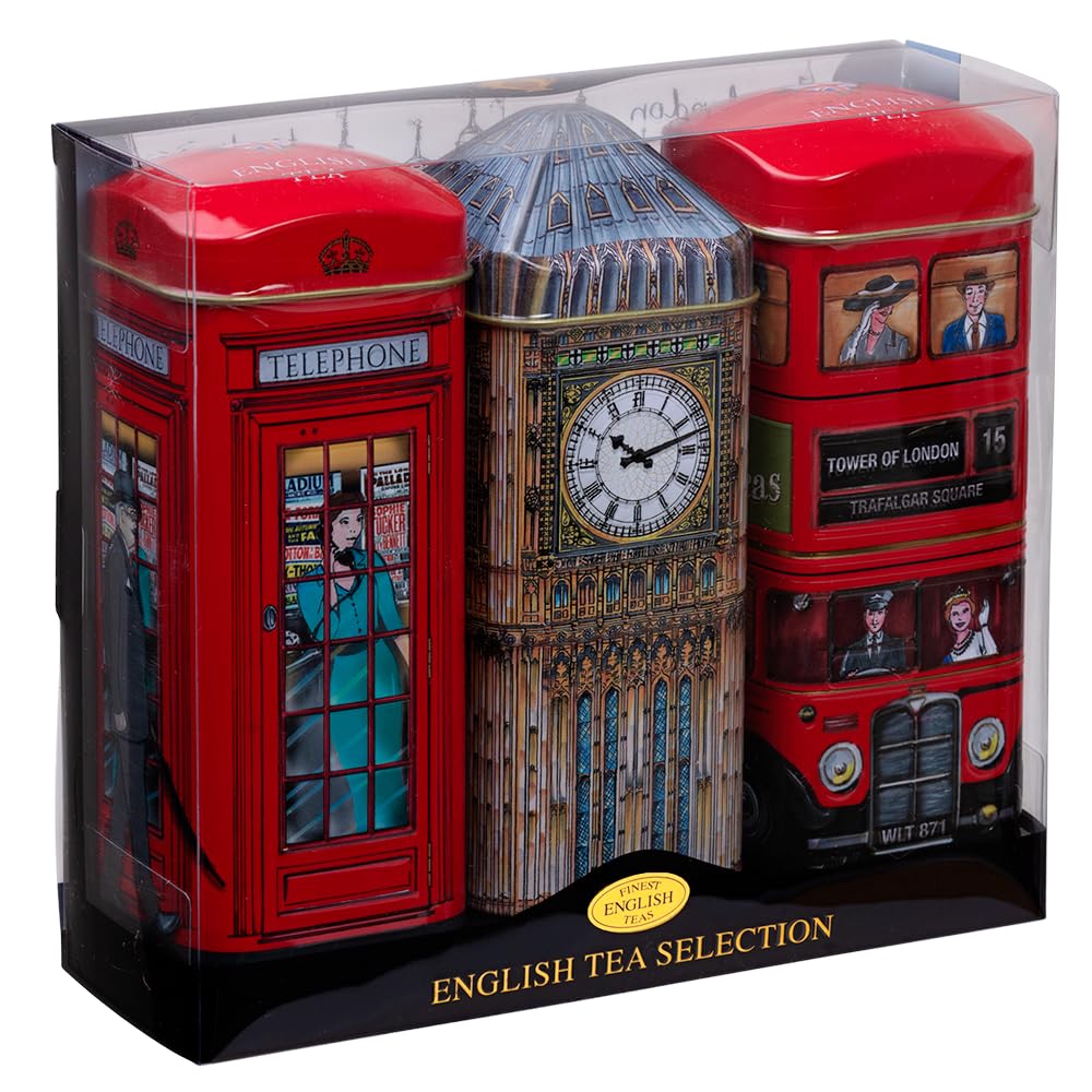 New English Teas British Heritage Red London Bus tin sparks travel inspired tea breaks