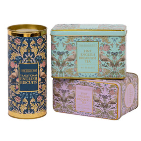 New English Teas cookie-tin-closeup, decorative tins maintain freshness and style.