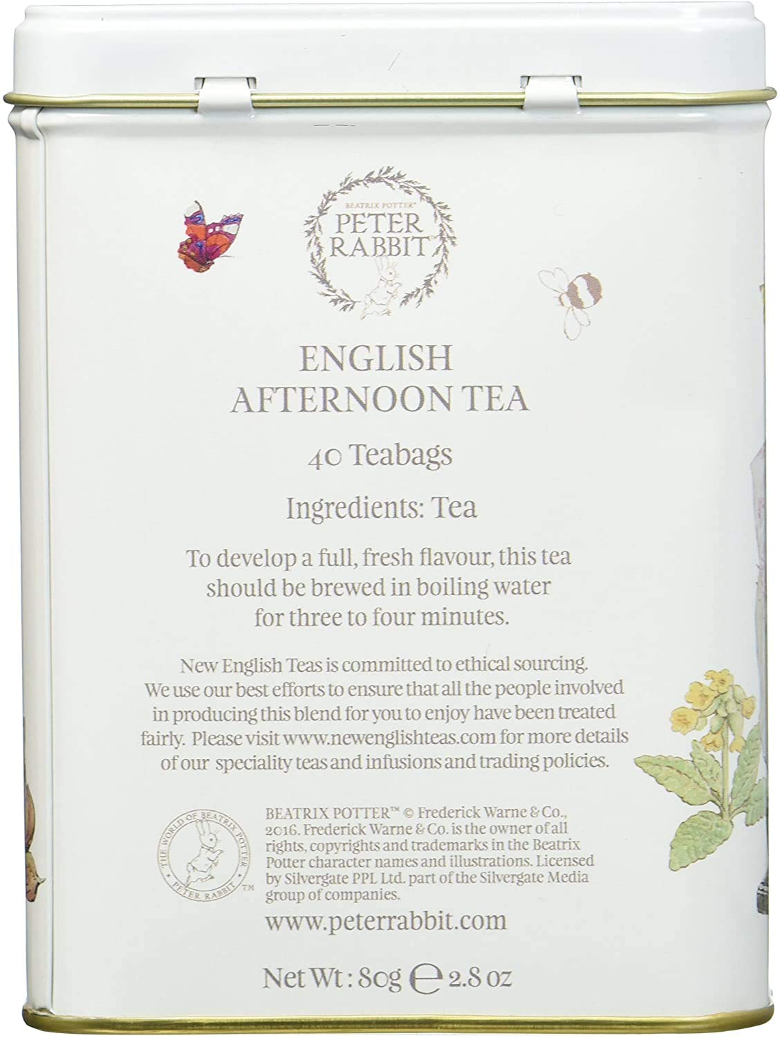 New English Teas foil-wrapped teabags inside ensure lasting freshness.