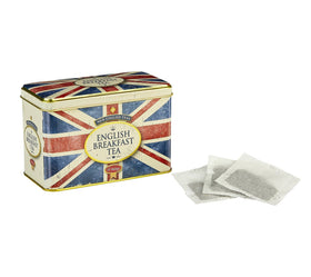New English Teas kitchen counter with tea tin ready for use