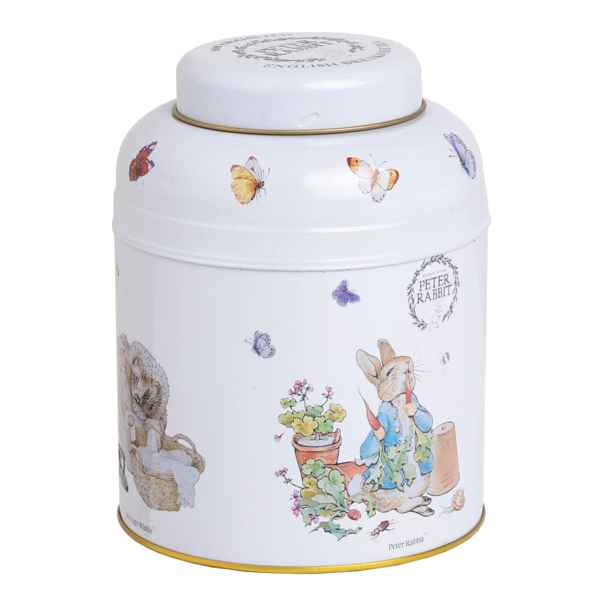 New English Teas Peter Rabbit Tea Caddy with Peter Rabbit illustrations for display