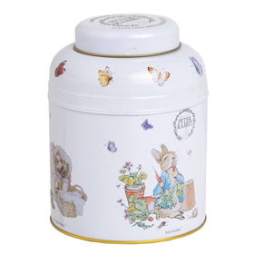 New English Teas Peter Rabbit Tea Caddy with Peter Rabbit illustrations for display