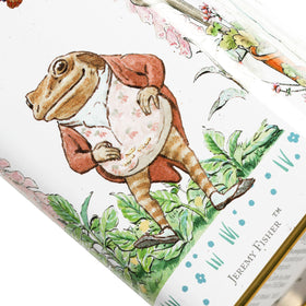 New English Teas Peter Rabbit Tea Tin back design adds nostalgic display value.