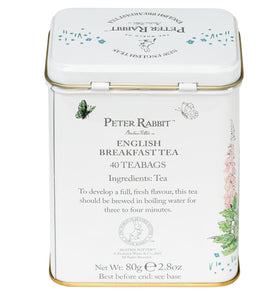 New English Teas Peter Rabbit Tea Tin steeping scene suggests a comforting morning routine.